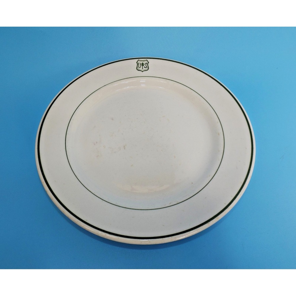 US Forest Service STERLING Vitrified China 9½" Dinner Plate - E. Liverpool, Ohio